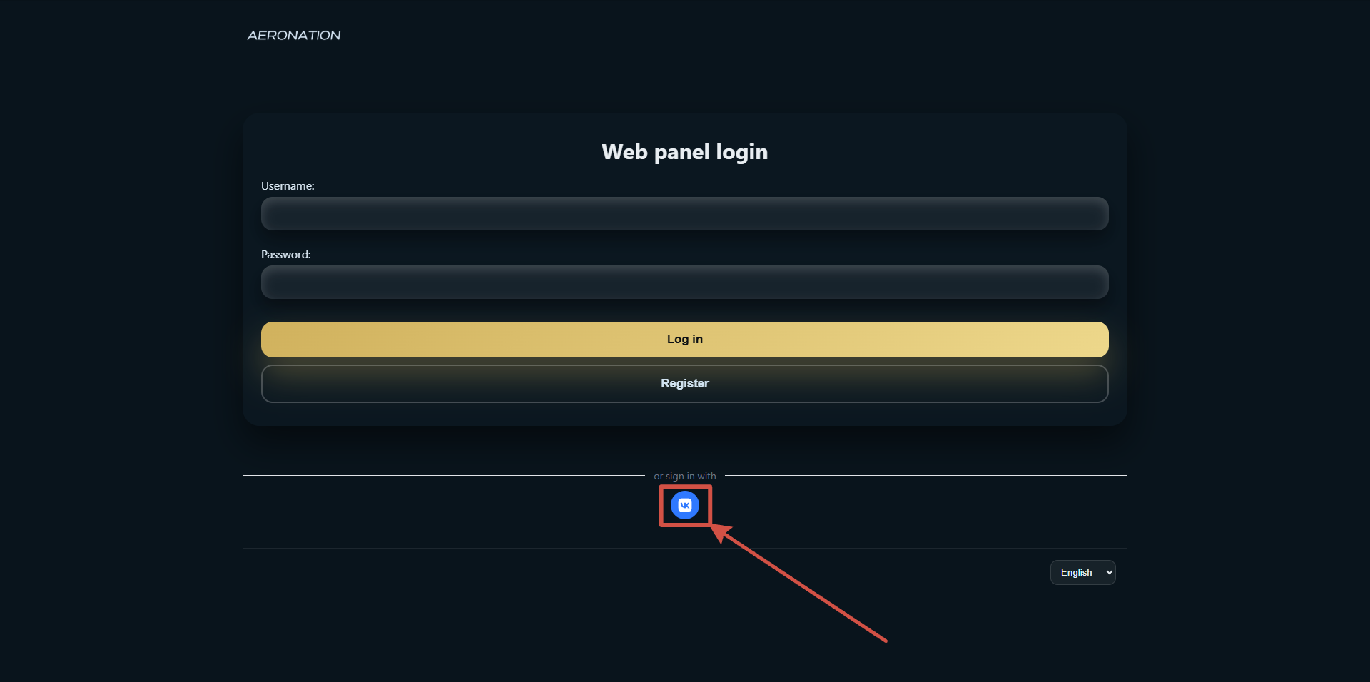 Login button via VK ID